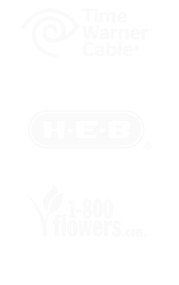 logos time warner cable H-E-B 1-800-flowers