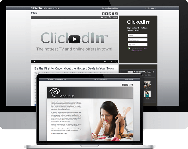 Time Warner Cable ClickedIn website client page